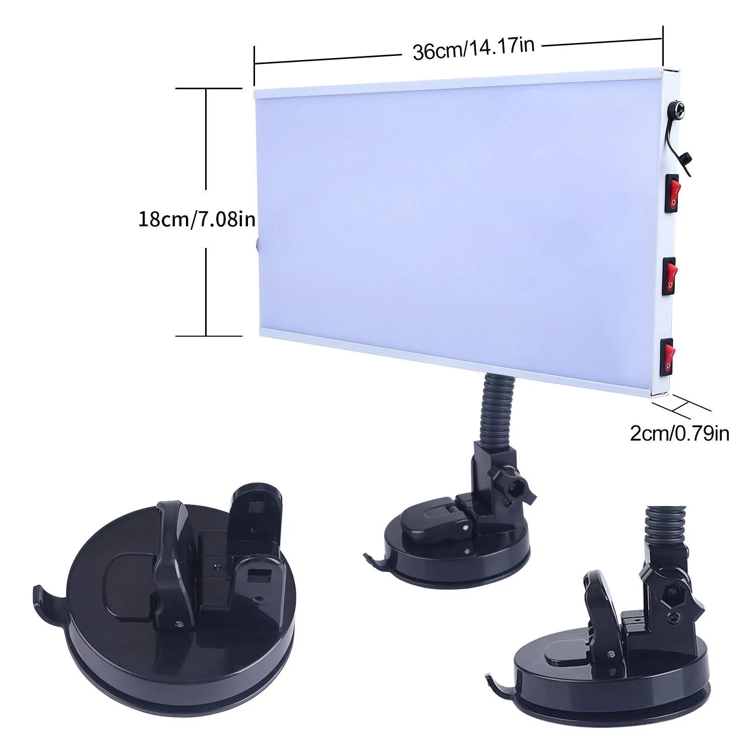 White car dent repair detector kit with concave inspection light