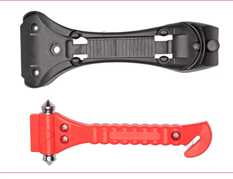 Red car life saving solid hammer emergency tool with window breaker and seatbelt cutter