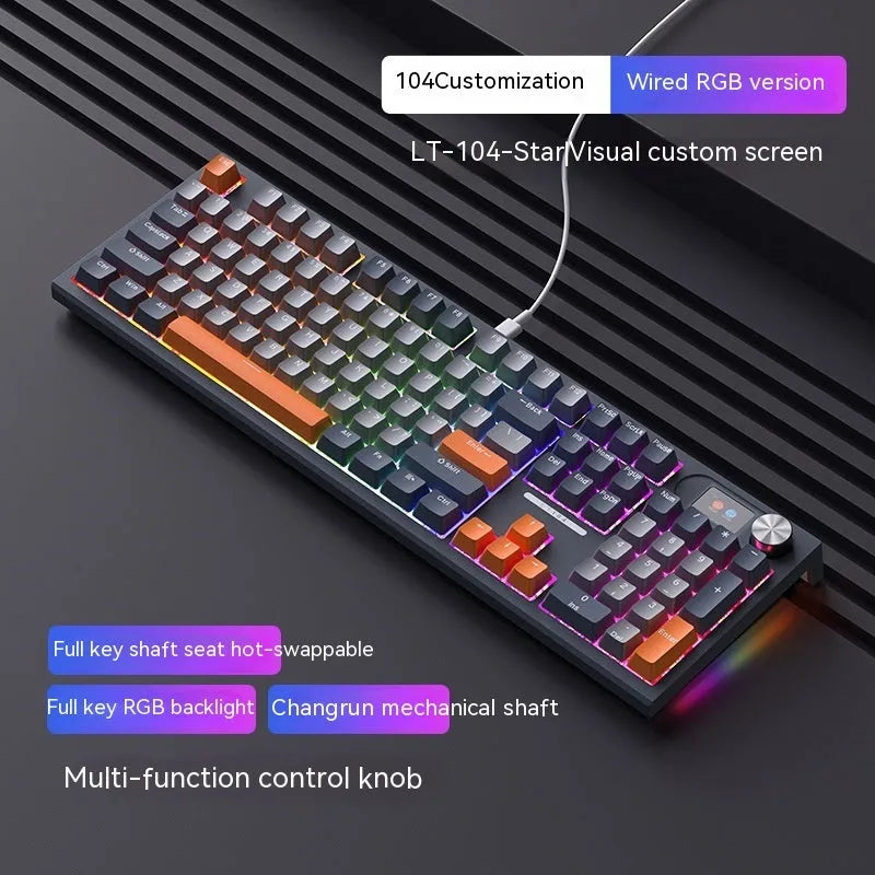 Wireless mechanical keyboard with RGB backlighting showing Sea and Air Shaft Pro colourway on desk