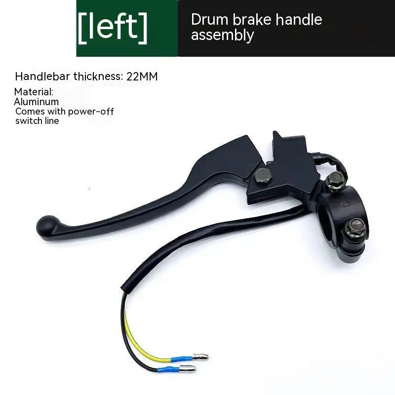 Aluminium alloy industrial brake handle assembly with power off switch line and 22mm thick grip