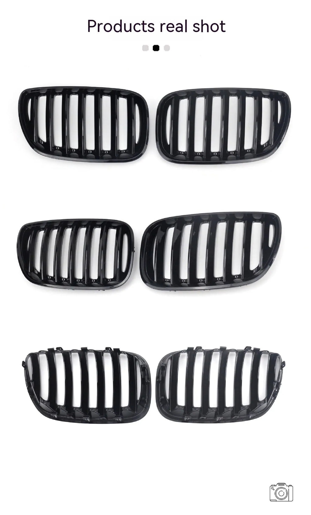 BMW X5 E53 bright black mesh grille set for 2000-2006 models front bumper replacement