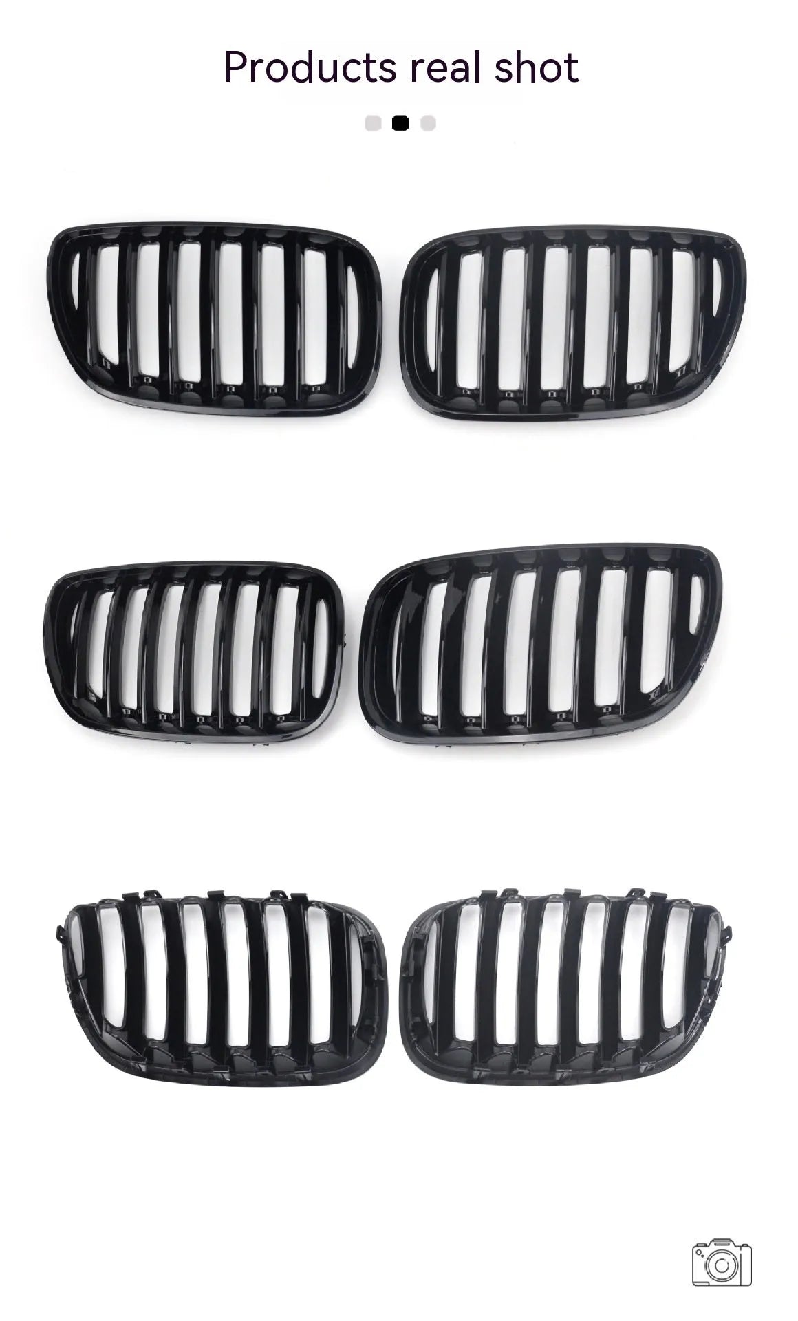 BMW X5 E53 bright black mesh grille set for 2000-2006 models front bumper replacement