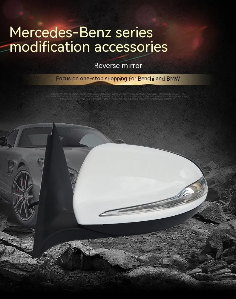Mercedes W205 C-Class rearview mirror assembly replacement reflector in ABS plastic