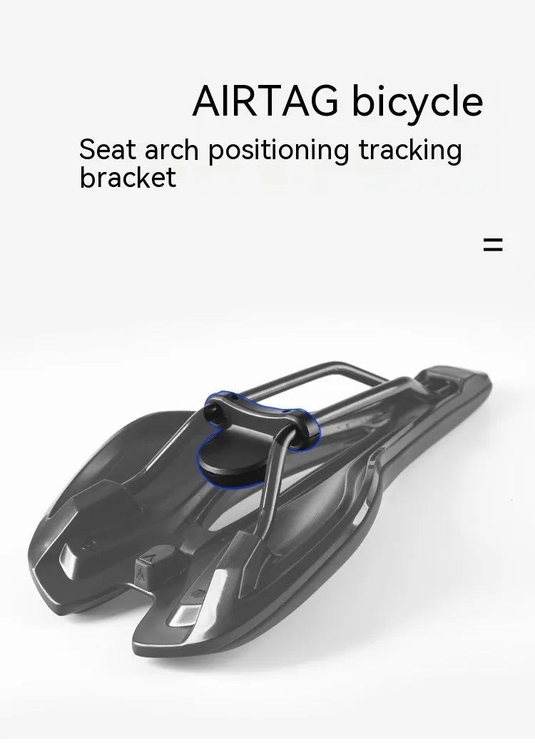 Black ABS plastic bicycle tracking device bracket kit with anti-theft bolts for seat bow mounting