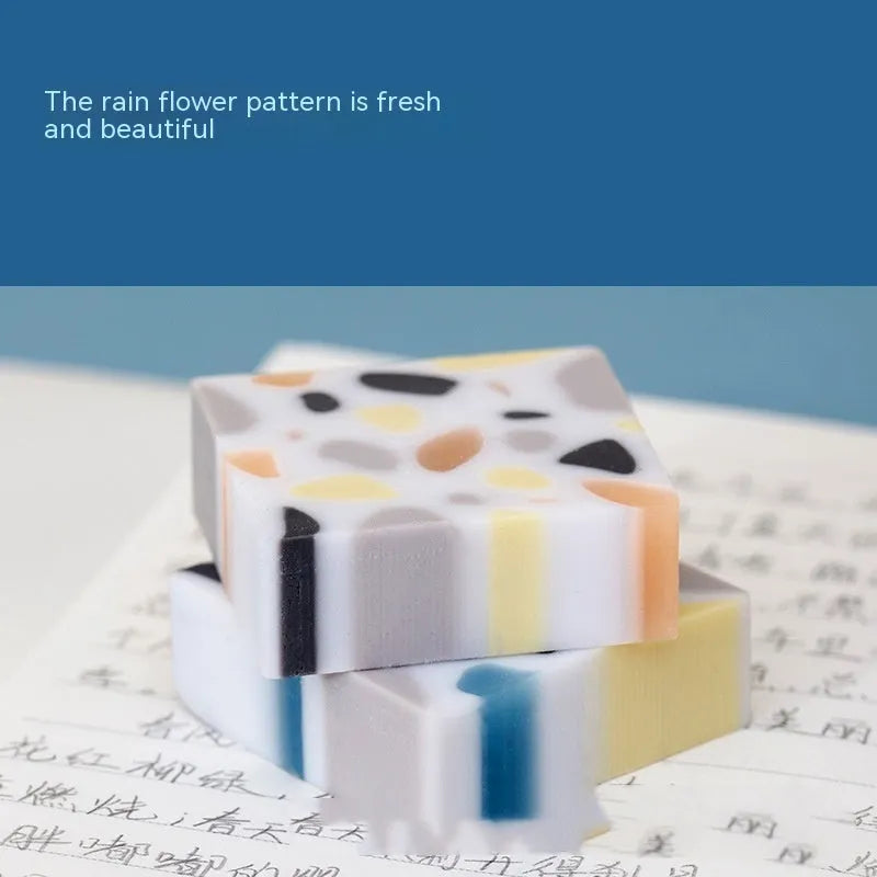 Rubber brick eraser for pencil mark removal on paper