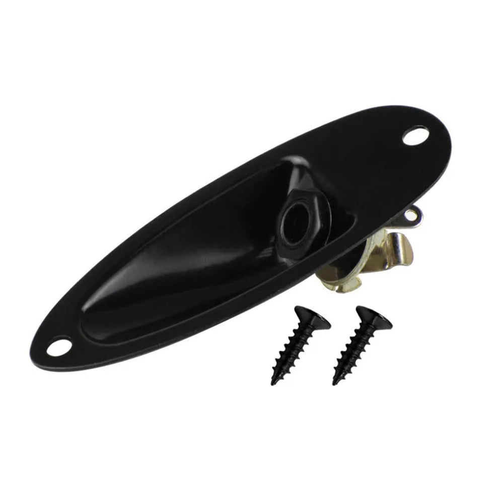 Electric guitar ST boat output socket in black and silver alloy construction