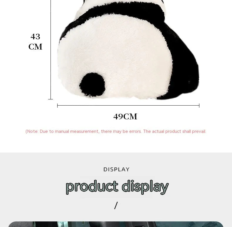 Cartoon panda automotive cushion with plush cover and pp cotton filler for car seating comfort