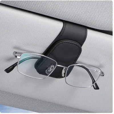 Car sun visor clip sunglasses holder made from PU leather in various colours