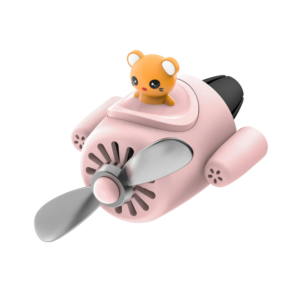 Cartoon aeroplane shaped plastic car vent clip aromatherapy accessory in four colour options