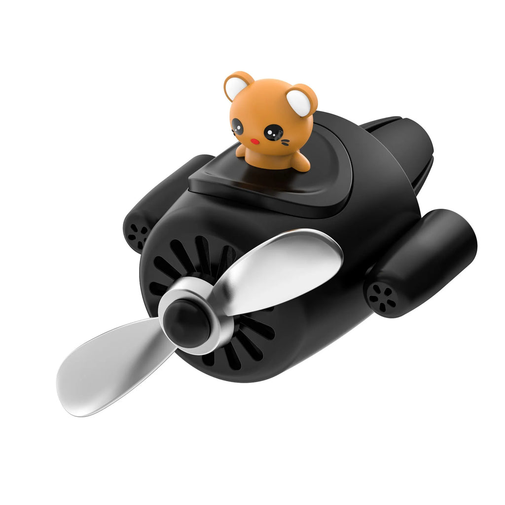 Cartoon aeroplane shaped plastic car vent clip aromatherapy accessory in four colour options