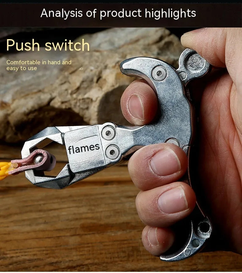 Zinc alloy archery release aid showing two-axis harpoon clip mechanism