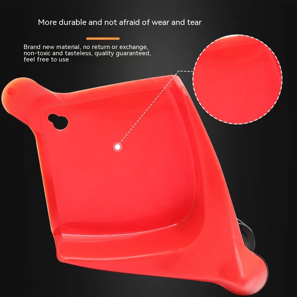 Red plastic triangle car parking blocks with rubber non-slip brackets, set of four