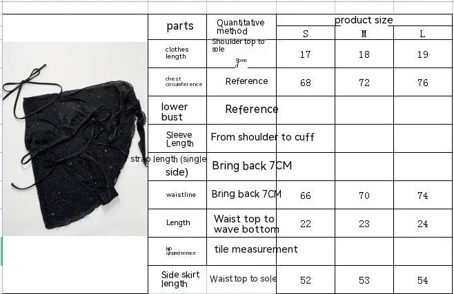 Black three-piece bikini swimsuit set with matching top and shorts on white background