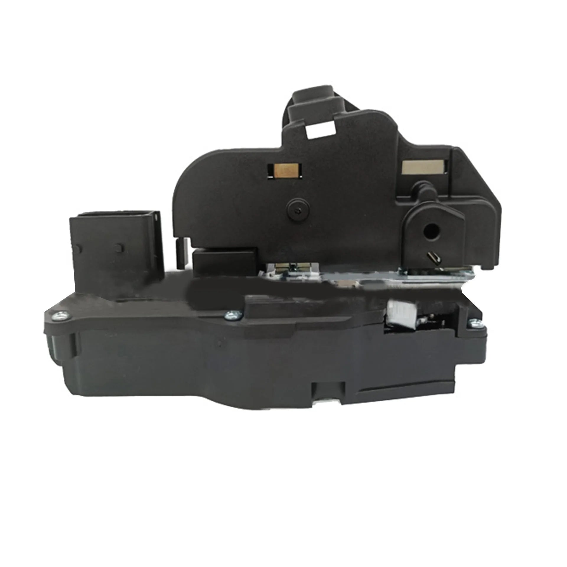Black plastic door lock actuator for Cadillac SLS right front door