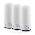 White diatom ooze ceramic water filter element measuring 43x43x100mm