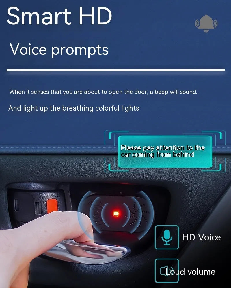 Black ABS plastic car door reminder with infrared sensor for vehicle safety