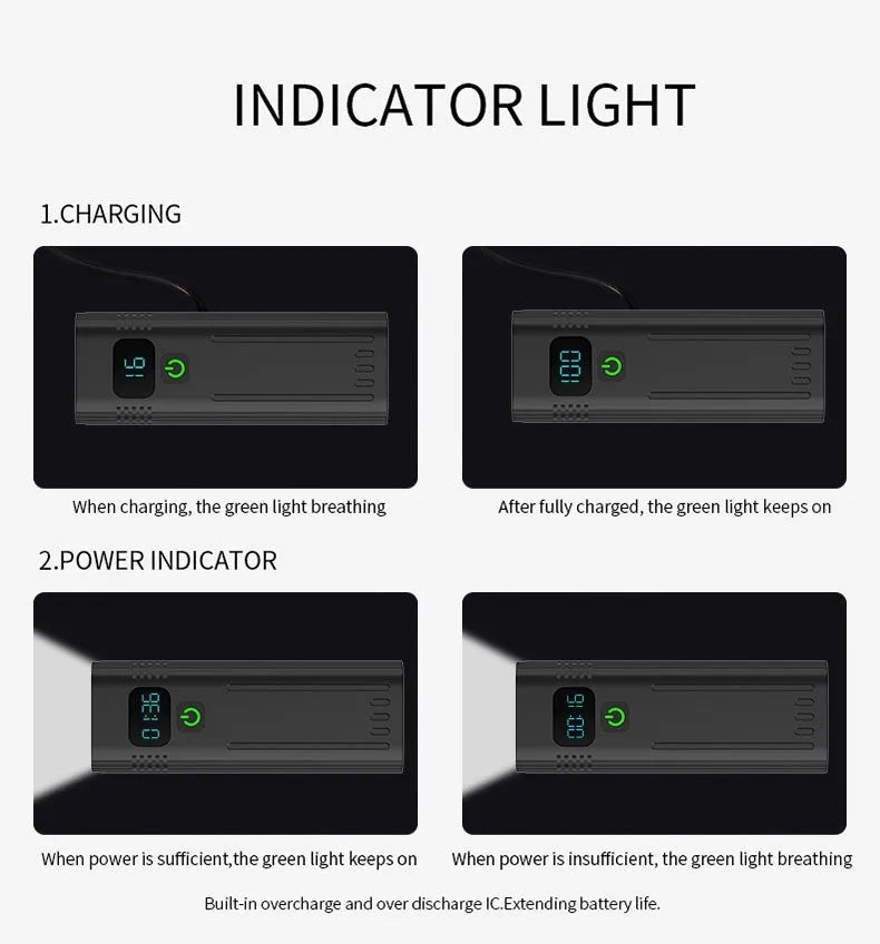 Black KX12DF digital display bicycle headlight with USB port mounted on bike handlebars