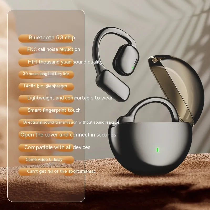 Wireless Bluetooth headset with noise reduction and breathing light in black or milky white