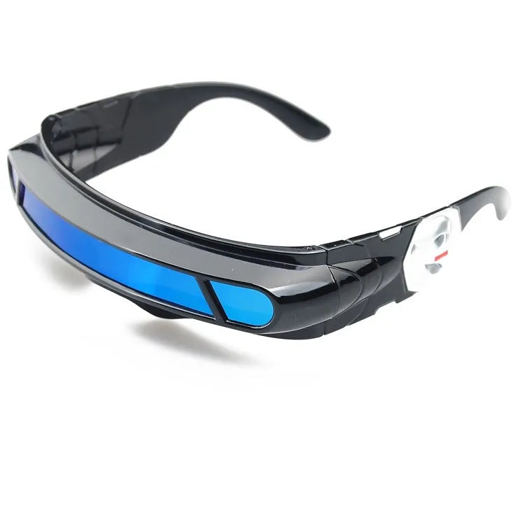 Black polarised sports sunglasses with a choice of grey, red mercury, or blue mercury lenses.
