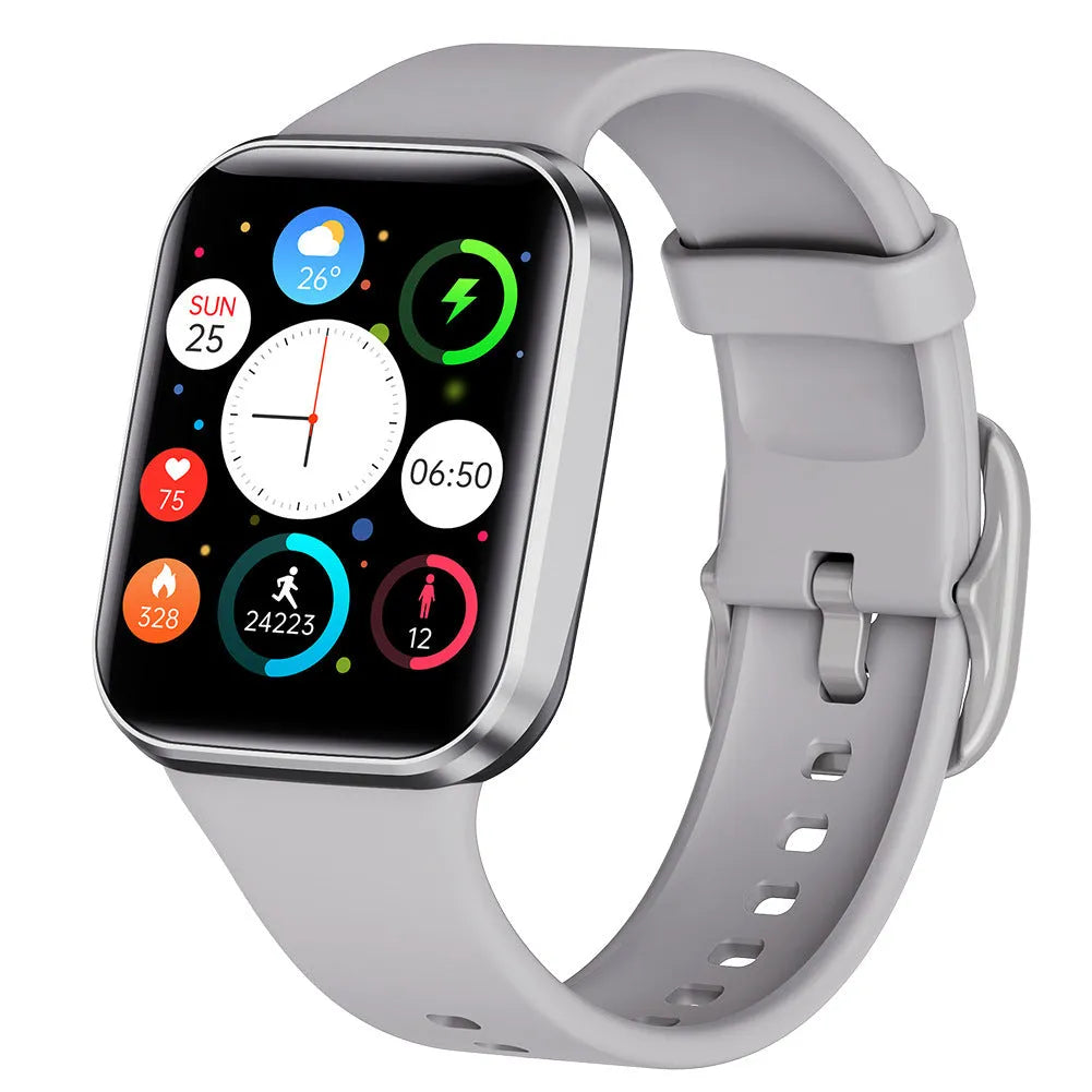 Smart watch with TFT screen, touch button, black colour, USB charging, plastic build