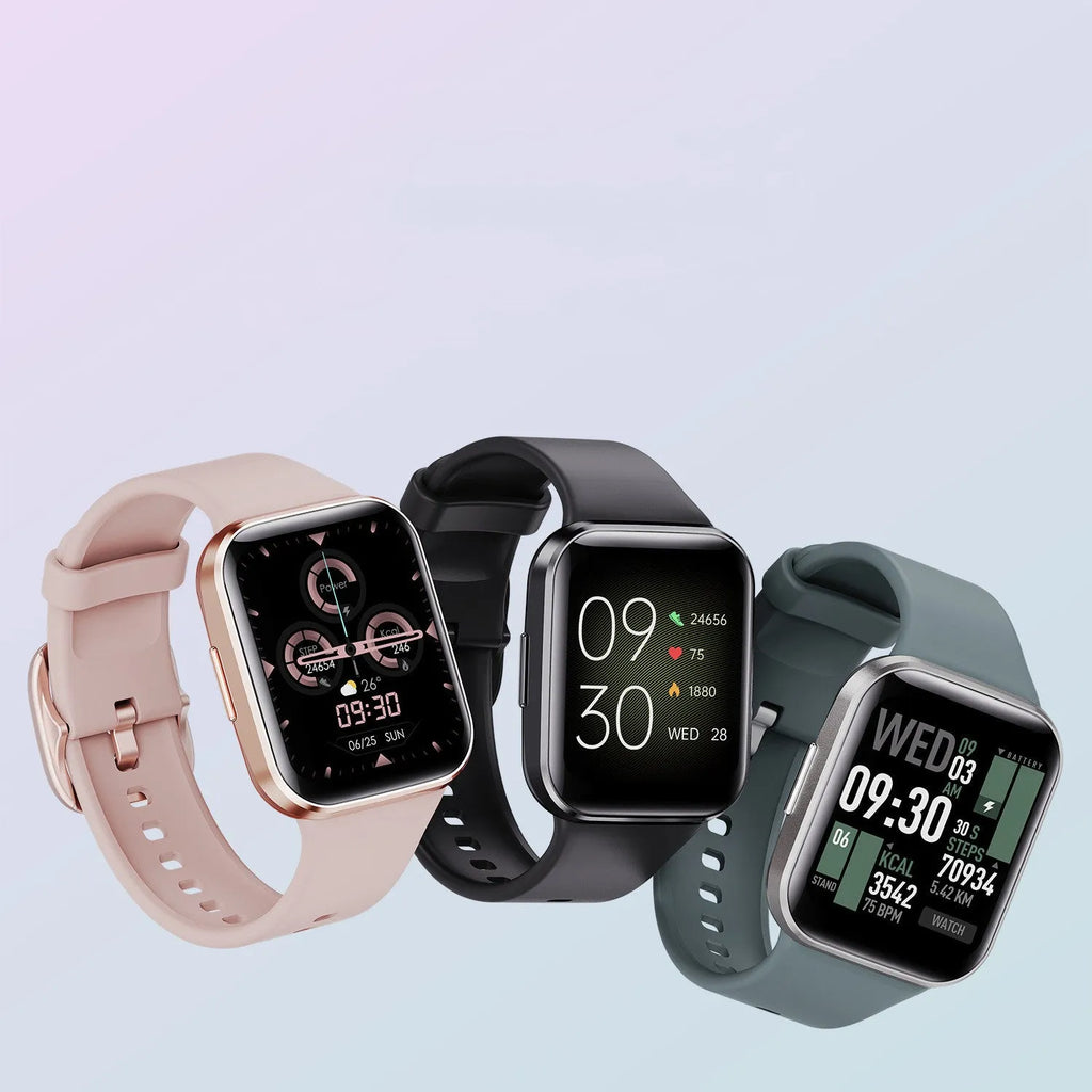 Smart watch with TFT screen, touch button, black colour, USB charging, plastic build