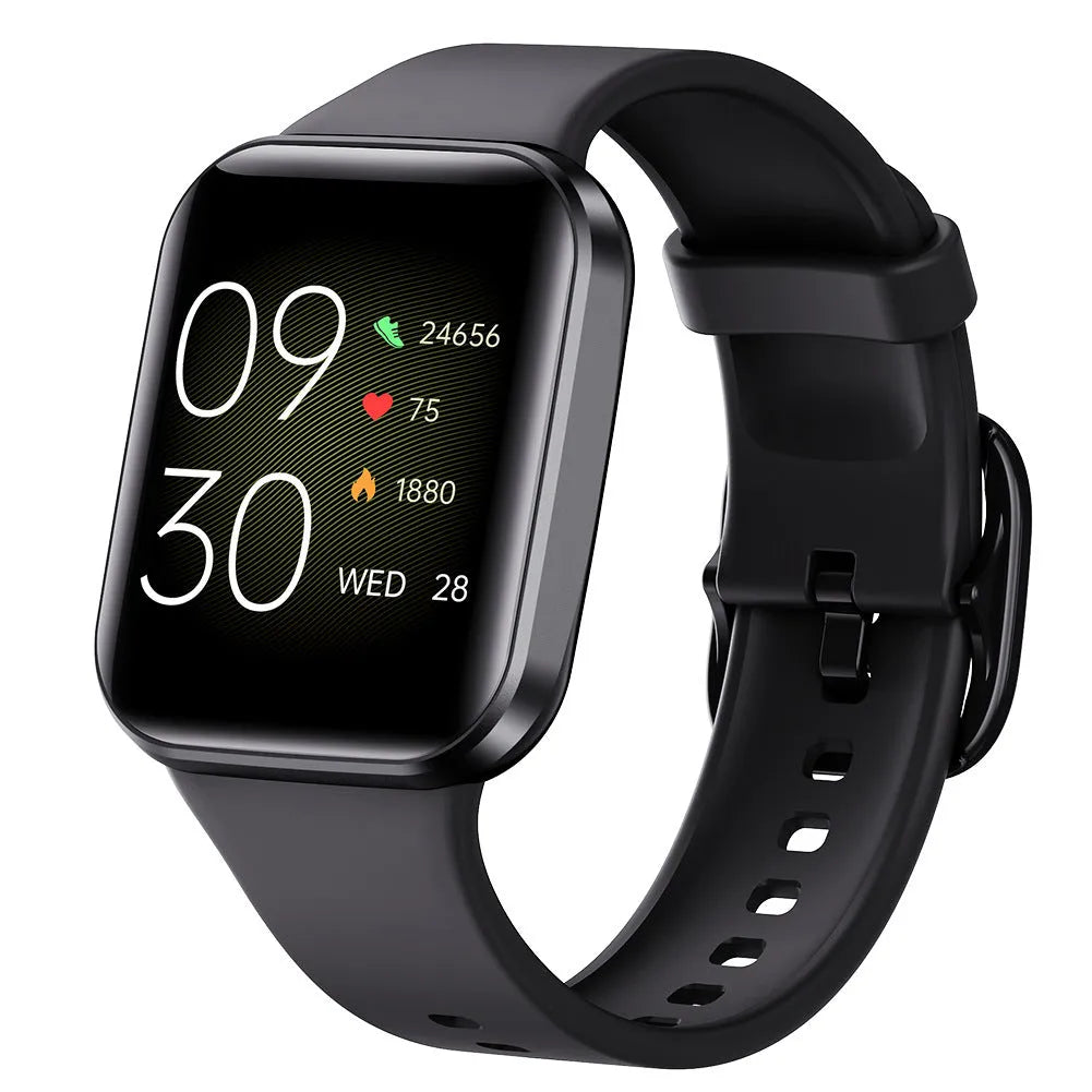 Smart watch with TFT screen, touch button, black colour, USB charging, plastic build