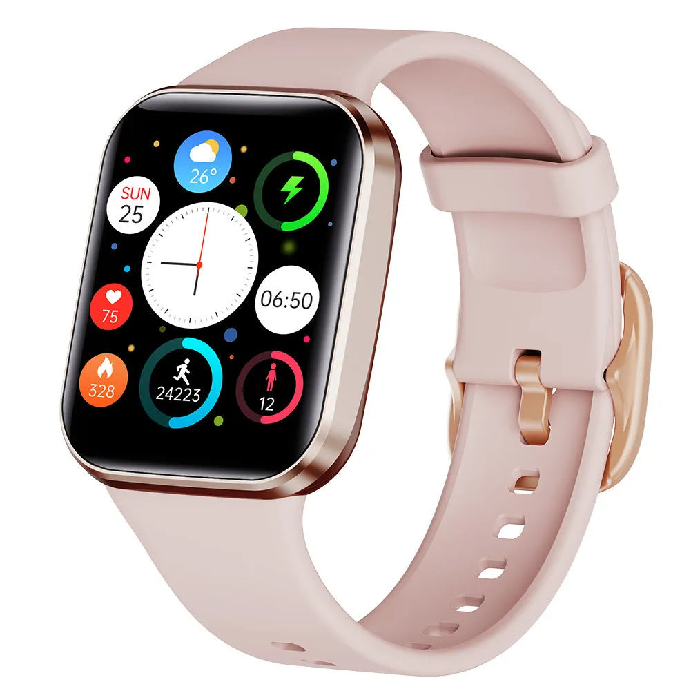 Smart watch with TFT screen, touch button, black colour, USB charging, plastic build