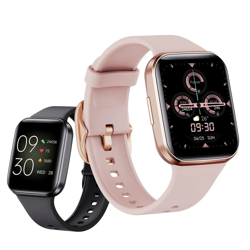 Smart watch with TFT screen, touch button, black colour, USB charging, plastic build