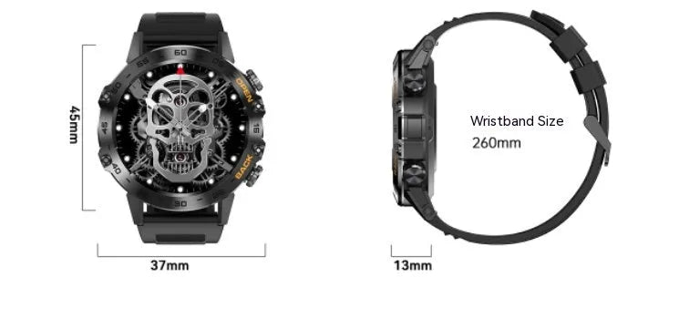 Bluetooth calling smart watch with health monitoring features on wrist showing IPS touch screen display