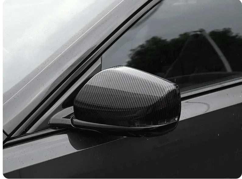 Cadillac CT5 CT6 carbon fibre pattern rearview mirror covers in ABS construction