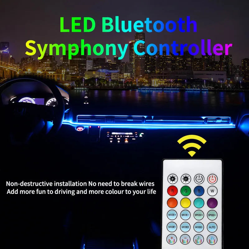110cm car central control ambience light with aluminium alloy construction and remote control