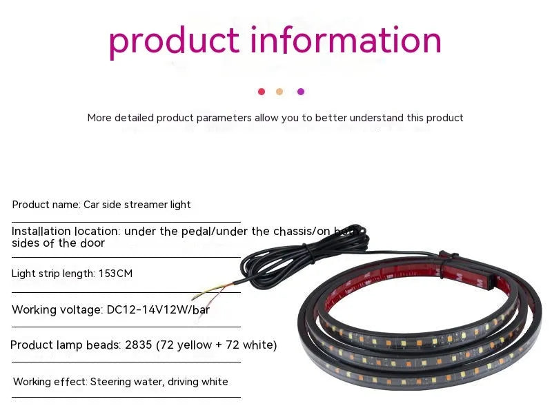Yellow PVC FPC pedal streamer safety light lamp with long 60-inch side steering design.