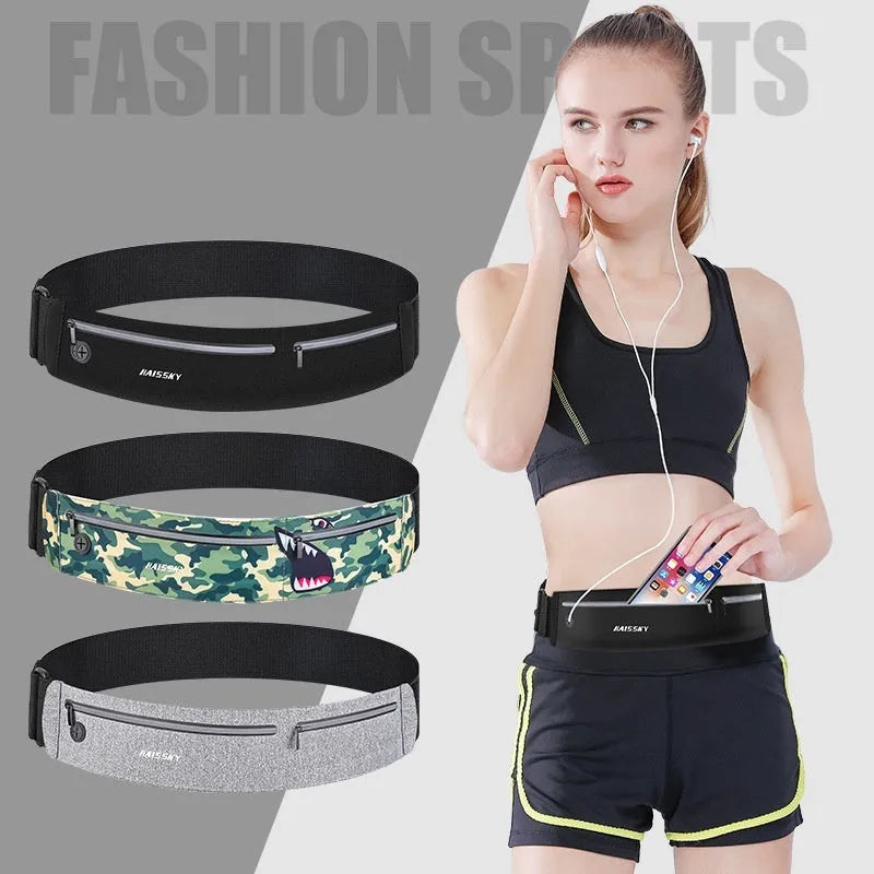 Waterproof 8-inch waist bag in camouflage crocodile colour for outdoor sports