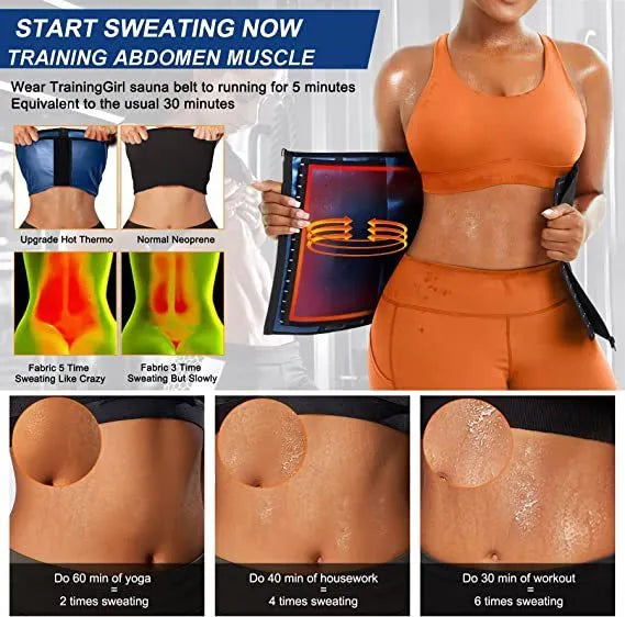 Neoprene adjustable sports abdominal girdle in blue or silver, showing waist compression belt