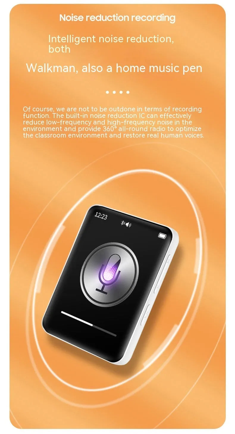 Full screen Mp3 walkman with Bluetooth and touch screen, 2-inch colour display, available in black and white
