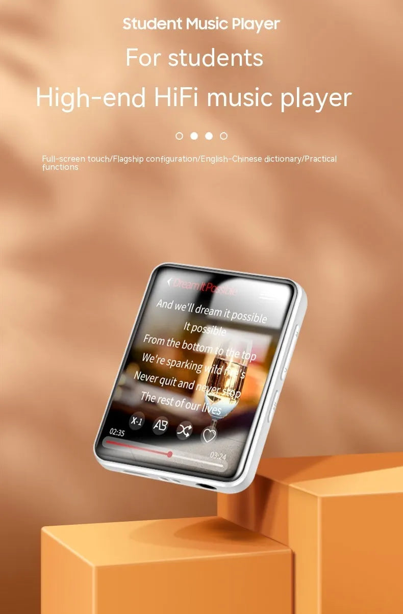 Full screen Mp3 walkman with Bluetooth and touch screen, 2-inch colour display, available in black and white