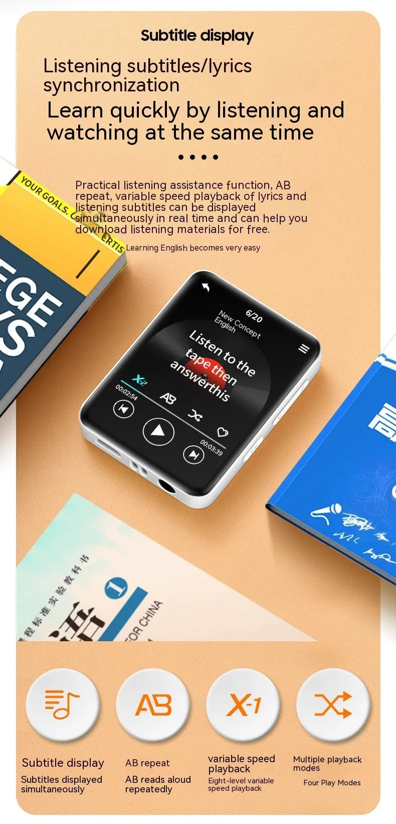 Full screen Mp3 walkman with Bluetooth and touch screen, 2-inch colour display, available in black and white
