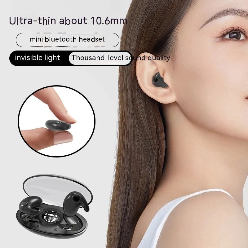 538 Bluetooth headset mini compact noise reduction in-ear design black white skin