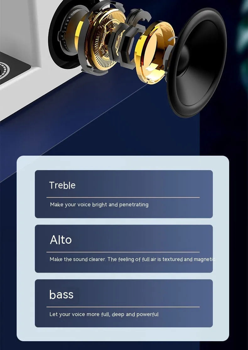 English sound card audio integrated machine with wireless Bluetooth and Y6 single wireless microphone set