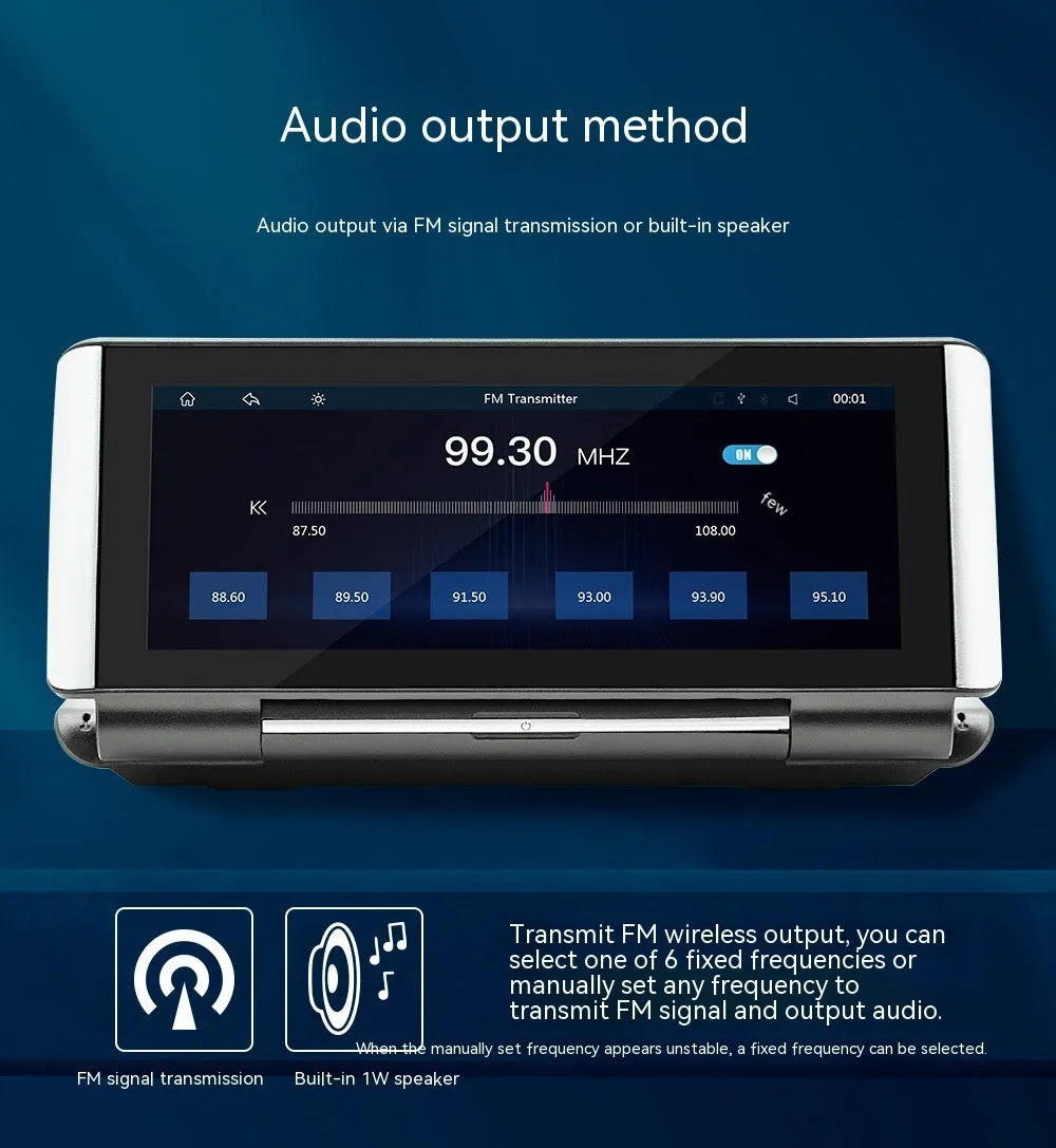 6.86 inch dashboard MP5 player with wireless CarPlay and rearview camera support