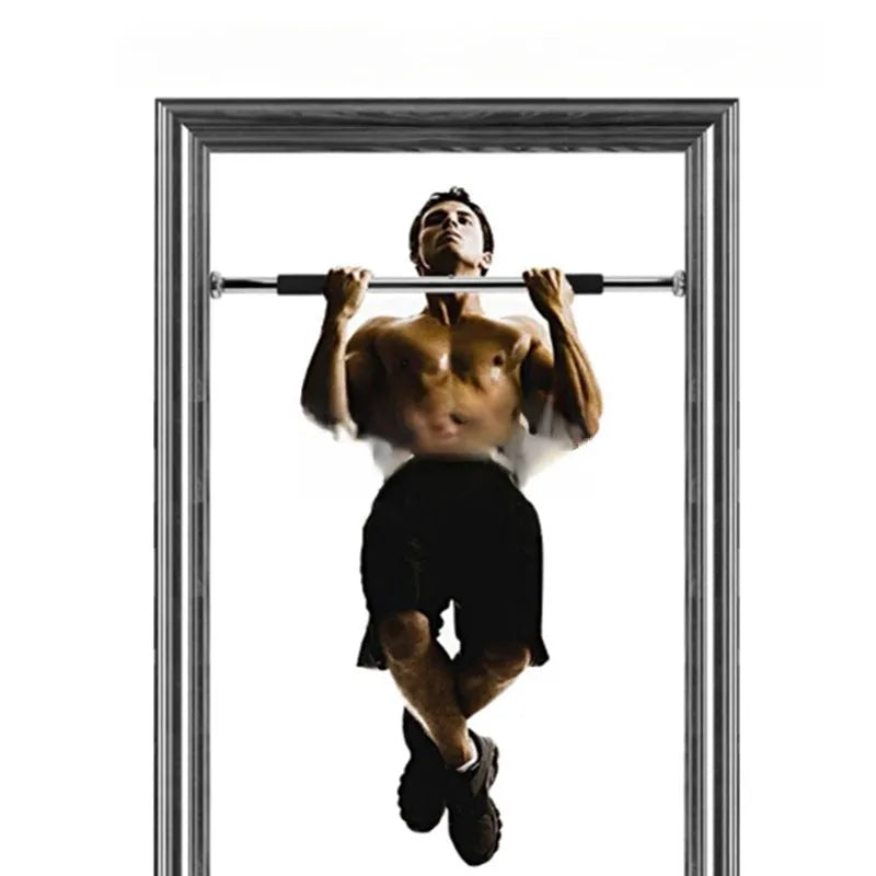 Adjustable steel pull-up bar with parallel grips extended to show 62-100cm width range