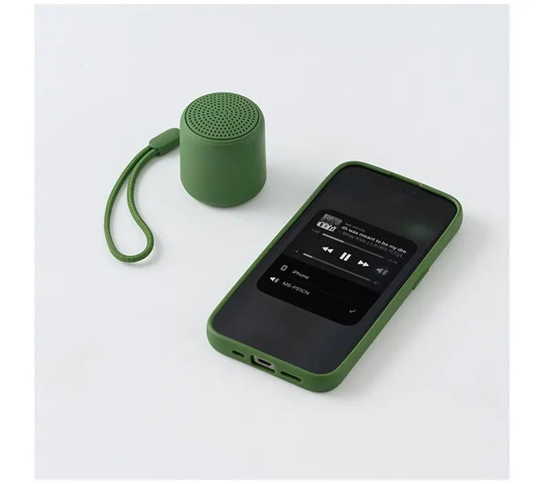 Mini portable Bluetooth speaker in black, ABS casing, 45mm diameter x 48mm height