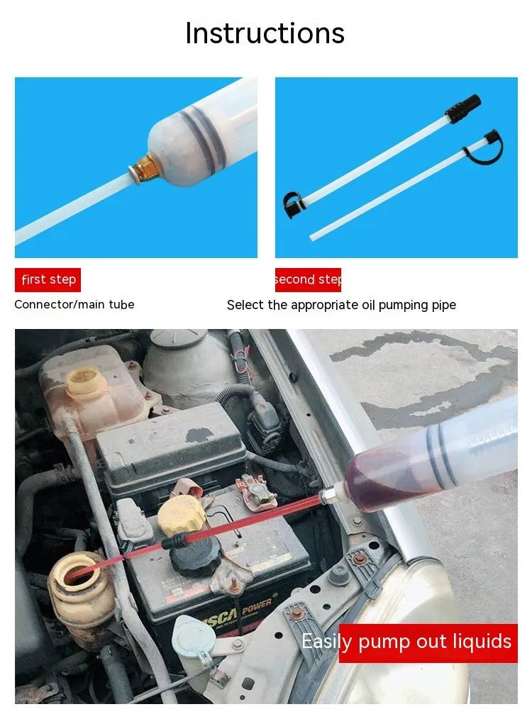 Manual oil suction and injection pump with polypropylene barrel in three capacity sizes