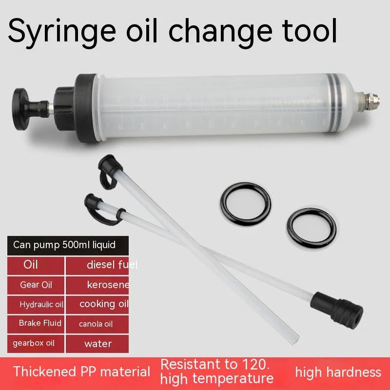 Manual oil suction and injection pump with polypropylene barrel in three capacity sizes