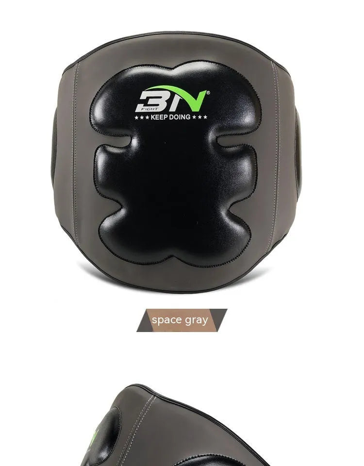 Sanda boxing chest protection target in dark grey or khaki colour for waist protection during martial arts training