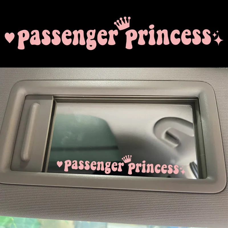 Passenger princess plastic car sticker for rearview mirror decoration