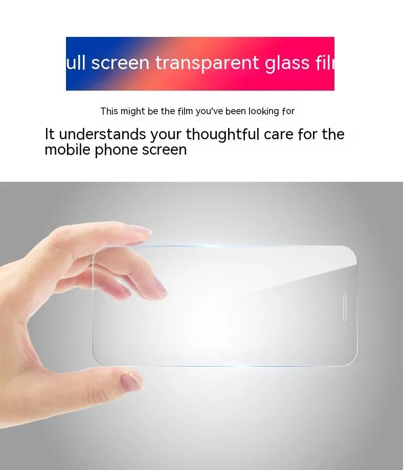 HD tempered glass screen protector for Samsung mobile phone showing full screen coverage.