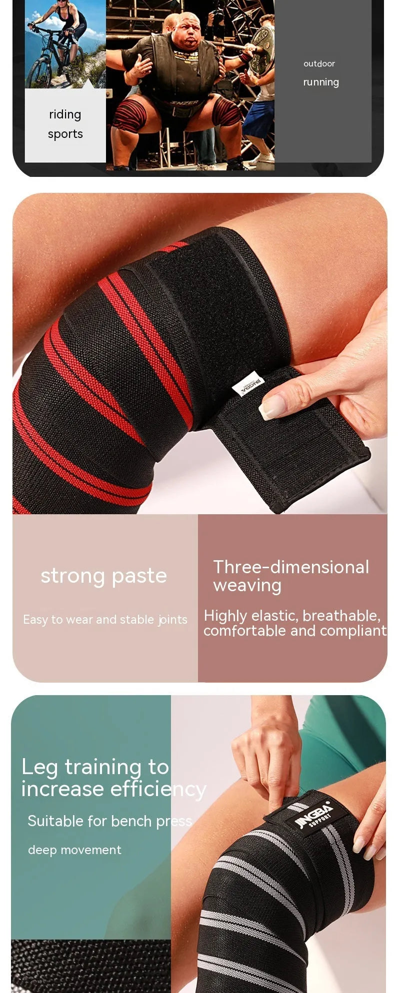 Blue adjustable sports knee pads for adult weightlifting, cycling, and multi-sport protection.