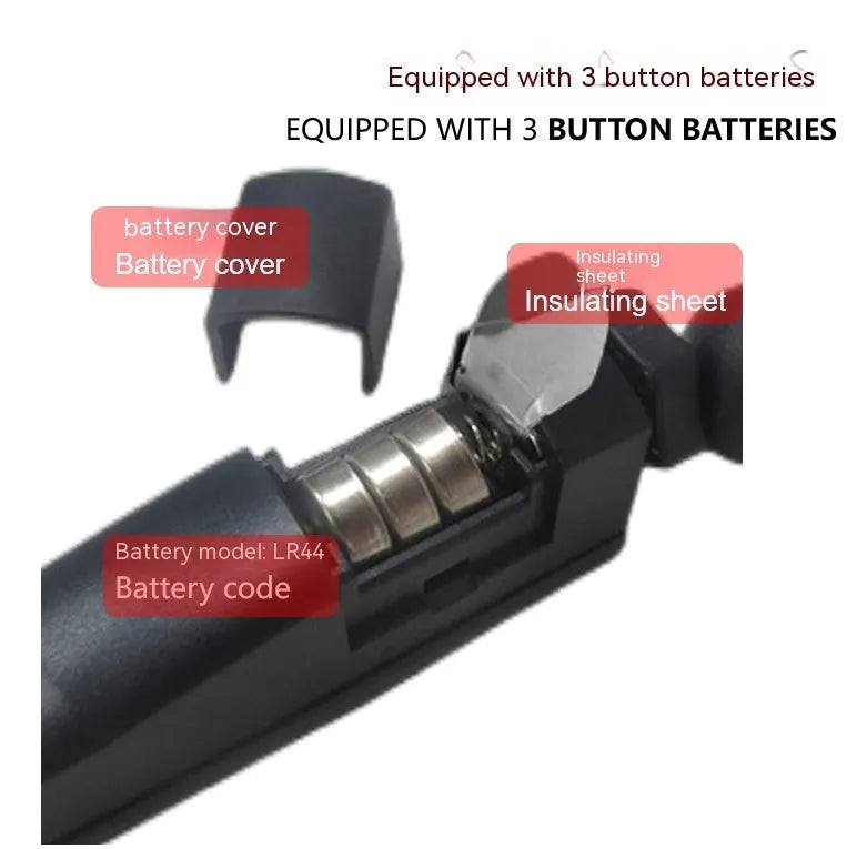Golf putter laser aiming instrument shown in one of its four style configurations for alignment training.