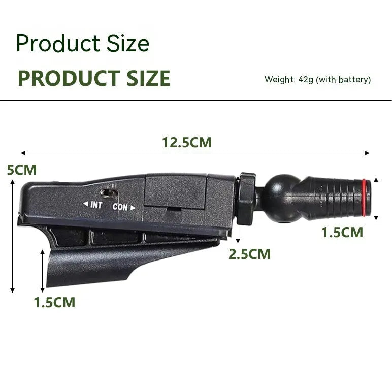 Golf putter laser aiming instrument shown in one of its four style configurations for alignment training.